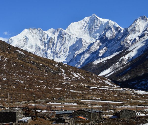 Mundu-Village-back-ground-Mt-Khang-Chhempo-Langtang